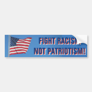 Autocollant De Voiture Le drapeau américain combat le racisme et non le p
