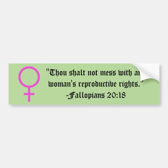 Autocollant De Voiture Le droit des femmes à choisir Verse 2018 (Devant)