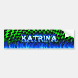 Autocollant De Voiture Le feu de Katrina et conception bleus d'adhésif