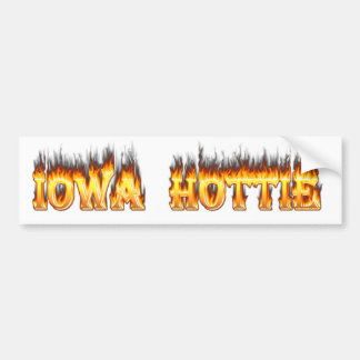 Autocollant De Voiture Le feu et flammes de hottie de l'Iowa