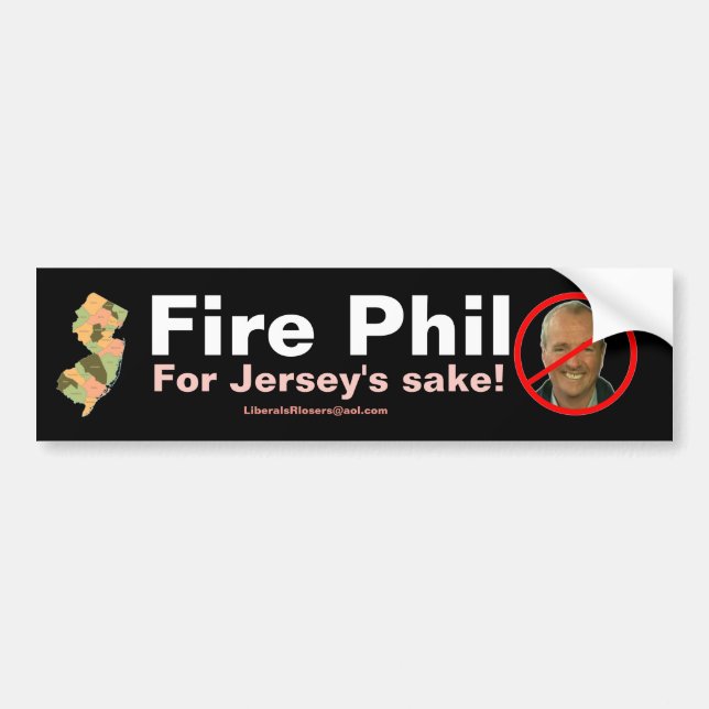 Autocollant De Voiture Le feu Phil Murphy… dans l'intéret du Jersey ! (Devant)