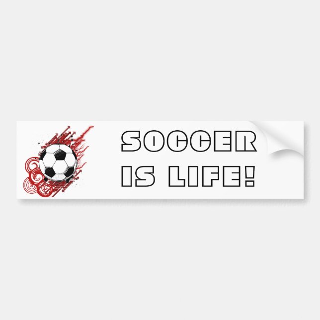 AUTOCOLLANT DE VOITURE LE FOOTBALL EST LA VIE ! (Devant)