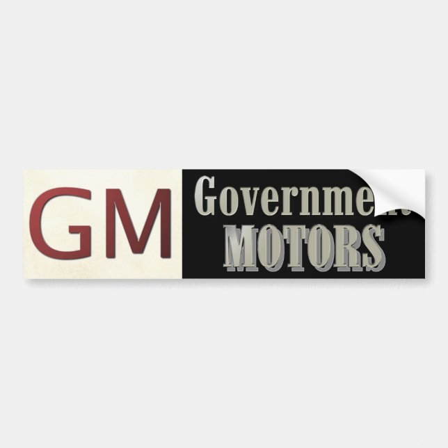 Autocollant De Voiture Le gouvernement de GM circule en voiture politique (Devant)