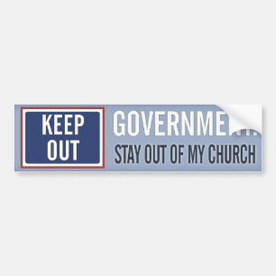 Autocollant De Voiture Le gouvernement gardent hors de mon église
