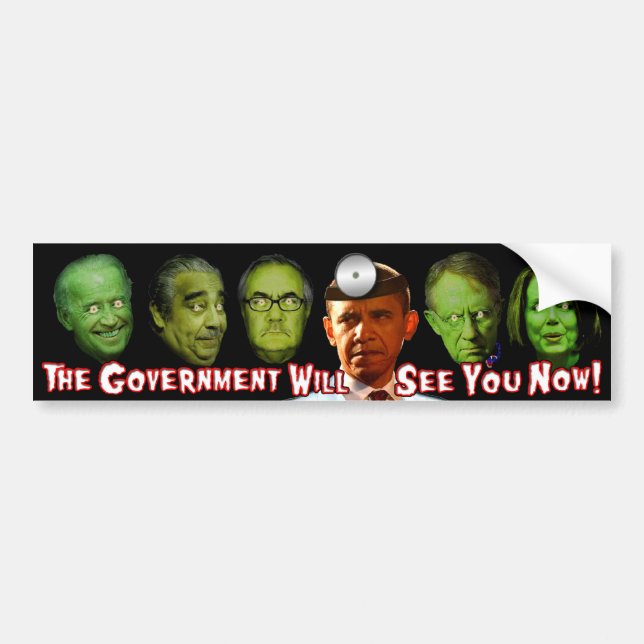 Autocollant De Voiture Le gouvernement vous verra maintenant !  Dr. Obama (Devant)