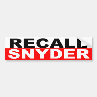 Autocollant De Voiture Le Gouverneur Rick Snyder de rappel