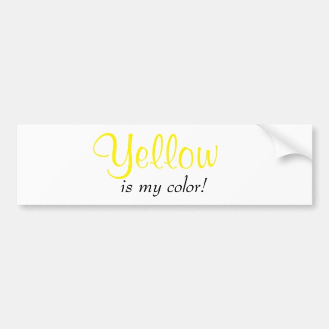 Autocollant De Voiture Le jaune est ma couleur (Devant)