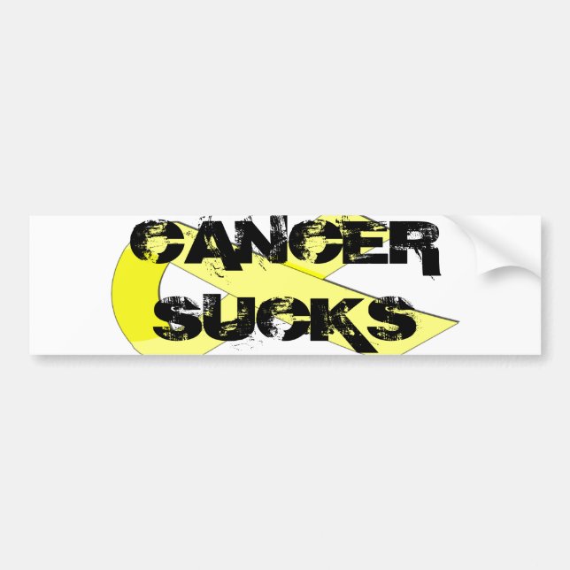 Autocollant De Voiture le jaune-ruban, CANCER SUCE (Devant)
