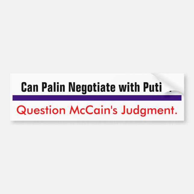 Autocollant De Voiture Le jugement #2 de McCain de question (Devant)