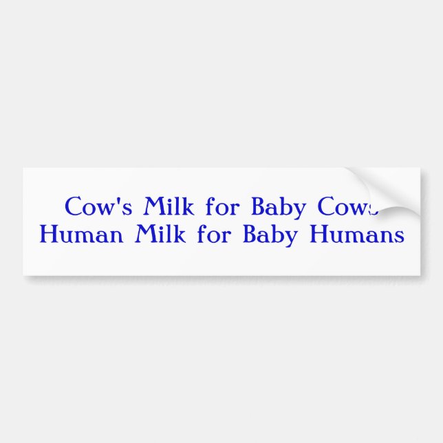 Autocollant De Voiture Le lait de vache pour le lait de CowsHuman de bébé (Devant)