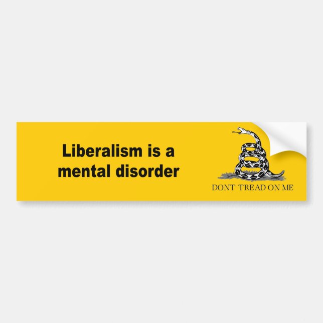Autocollant De Voiture Le libéralisme est un trouble mental (Devant)