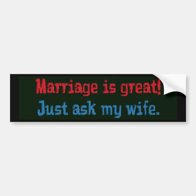 Autocollant De Voiture Le mariage est grand. .. (Devant)