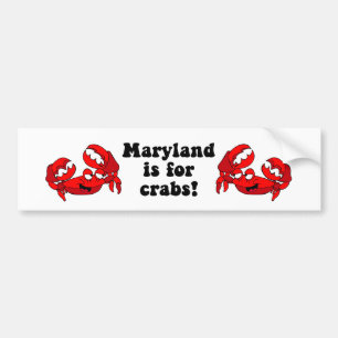 Autocollant De Voiture Le Maryland est pour des crabes