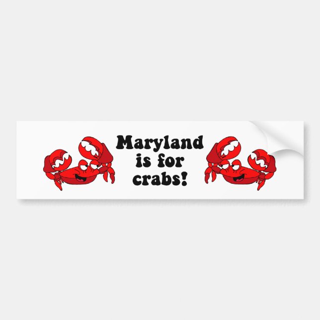 Autocollant De Voiture Le Maryland est pour des crabes (Devant)