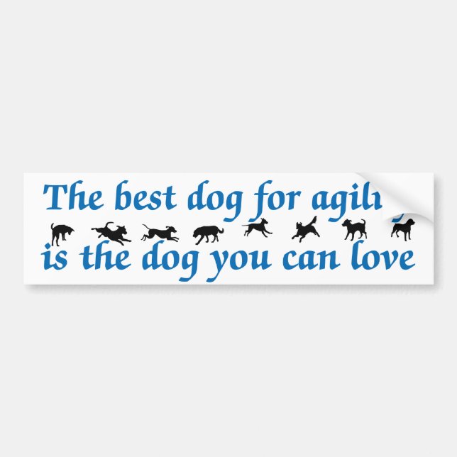 Autocollant De Voiture Le meilleur chien pour l'agilité (Devant)