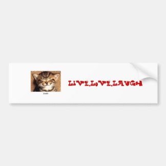 Autocollant De Voiture le minou de sourire, vivant, aiment, rient