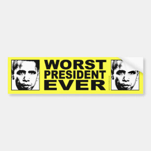 Autocollant De Voiture Le plus mauvais Président Ever d'Obama
