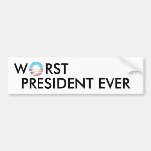 Autocollant De Voiture le plus mauvais président jamais