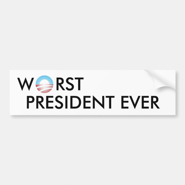 Autocollant De Voiture le plus mauvais président jamais (Devant)