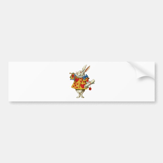 AUTOCOLLANT DE VOITURE LE RABBIT BLANC DE ALICE (Devant)