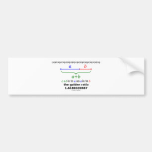 Autocollant De Voiture Le rapport d'or (mathématiques 1,6180339887)