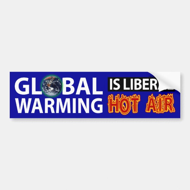 Autocollant De Voiture Le réchauffement climatique est air chaud libéral (Devant)