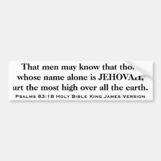 Autocollant De Voiture Le Roi James Version de Sainte Bible de 83:18 de