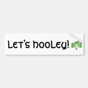 Autocollant De Voiture Le shamrock "nous a laissés Hooley !" blanc