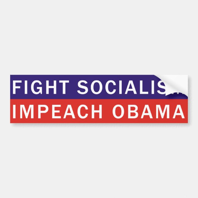 AUTOCOLLANT DE VOITURE LE SOCIALISME DE COMBAT ATTAQUE OBAMA (Devant)