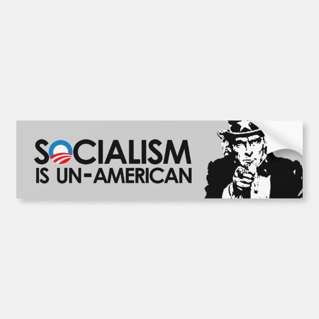 Autocollant De Voiture Le socialisme est peu américain (Devant)