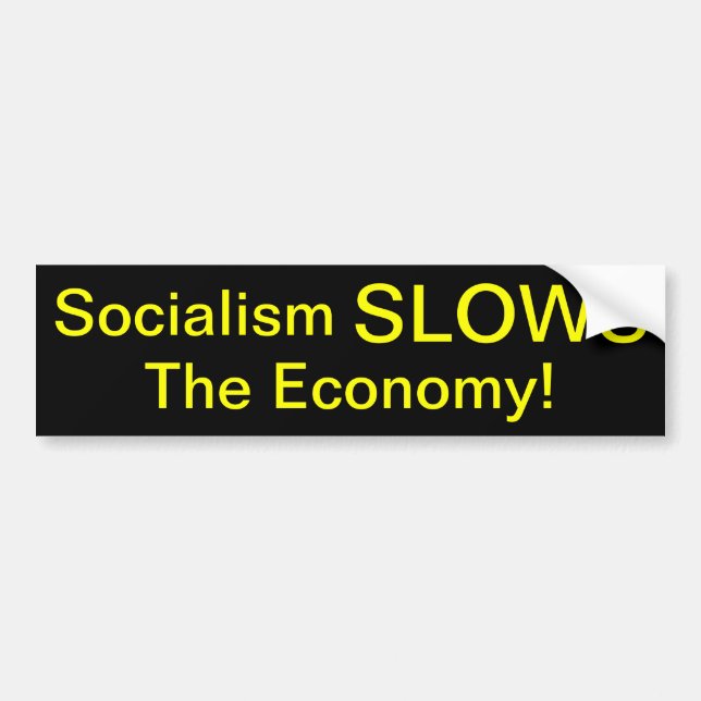 Autocollant De Voiture Le socialisme RALENTIT l'économie (Devant)