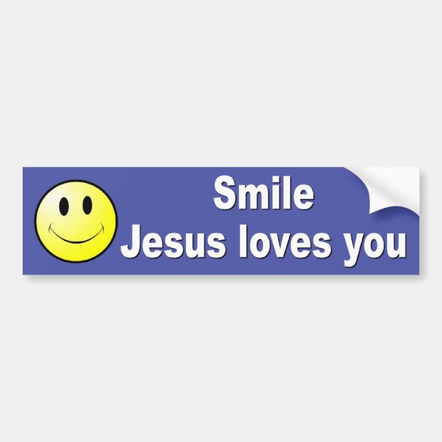 Autocollant De Voiture Le sourire, Jésus vous aime (Devant)