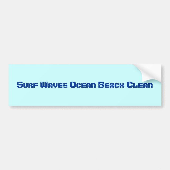Autocollant De Voiture Le surf ondule la plage d'océan propre comme mots (Devant)