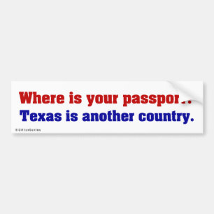 Autocollant De Voiture Le Texas est un pays complètement différent 2