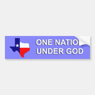 Autocollant De Voiture Le Texas - une nation sous Dieu