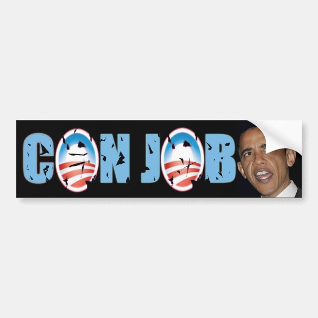 Autocollant De Voiture Le travail d'escroquerie d'Obama (Devant)