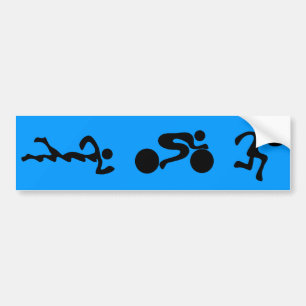 Autocollant De Voiture Le TRI noir de triathlon figure l'adhésif pour