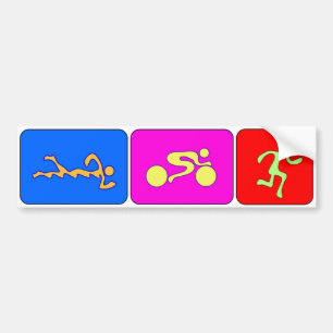 Autocollant De Voiture Le TRI triathlon figure l'adhésif pour pare-chocs