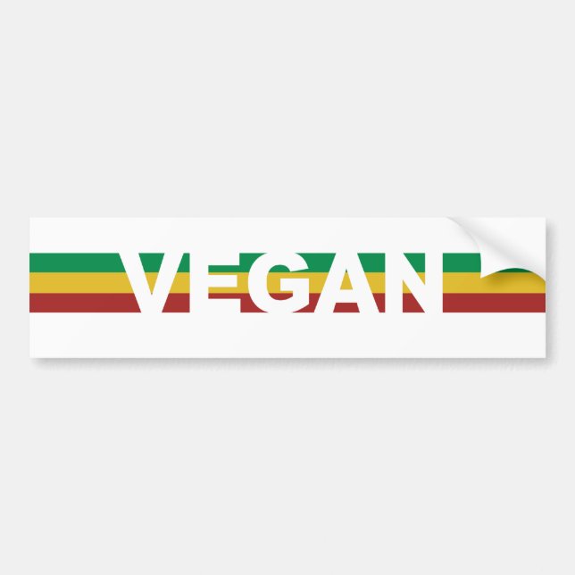 Autocollant De Voiture Le végétalien barre Rasta (Devant)