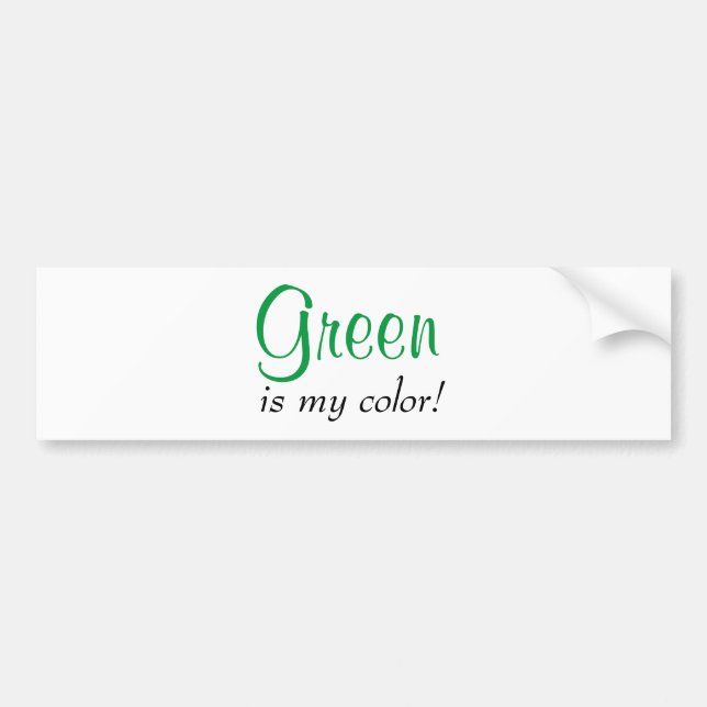 Autocollant De Voiture Le vert est ma couleur (Devant)