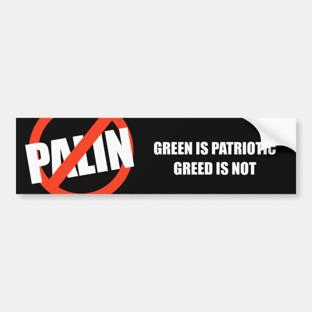 Autocollant De Voiture Le vert est patriotique. L'avidité n'est pas (Devant)