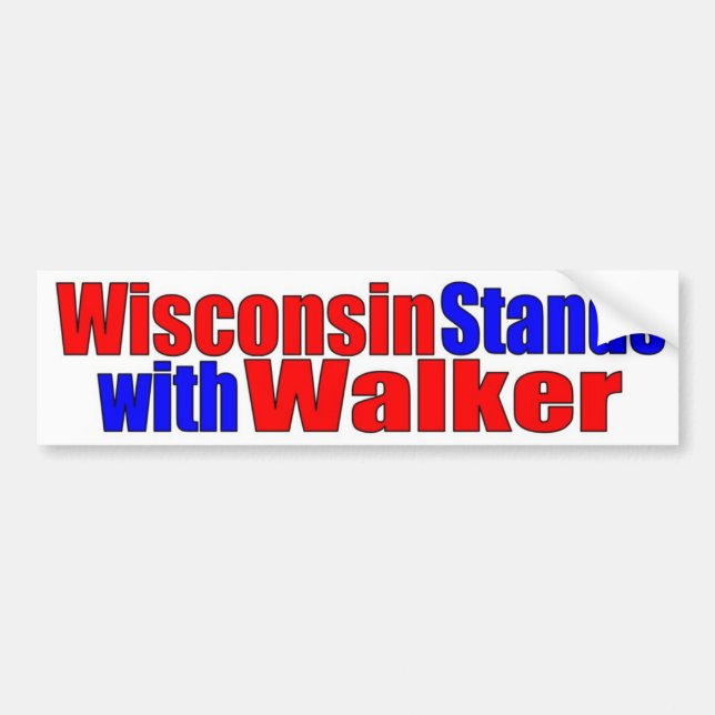 Autocollant De Voiture Le Wisconsin se tient avec le marcheur (Devant)