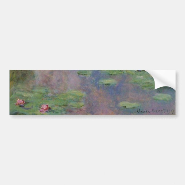 Autocollant De Voiture L'EAU MENSONNE EN ÉTANG VERT ROSE par Claude Monet (Devant)