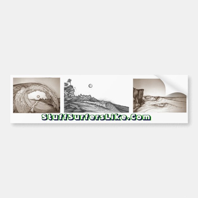Autocollant De Voiture L'épopée de StuffSurfersLike.Com ondule l'hommage (Devant)