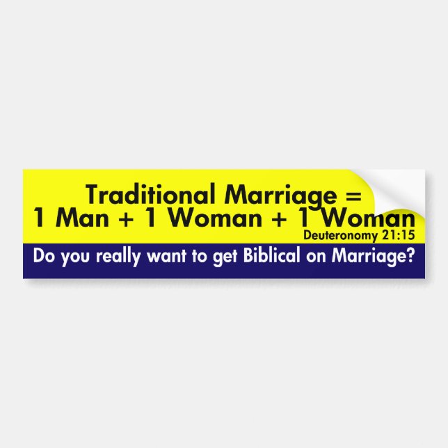 Autocollant De Voiture L'équation traditionnelle de mariage (Devant)