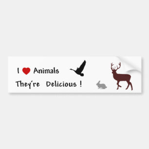 Autocollant De Voiture Les animaux sont délicieux