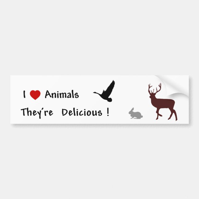Autocollant De Voiture Les animaux sont délicieux (Devant)