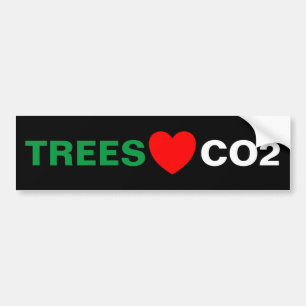 AUTOCOLLANT DE VOITURE LES ARBRES AIMENT LE CO2