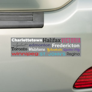 Autocollant De Voiture Les capitales canadiennes