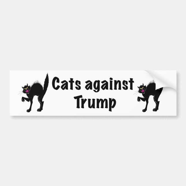 Autocollant De Voiture Les chats contre Trump (Devant)